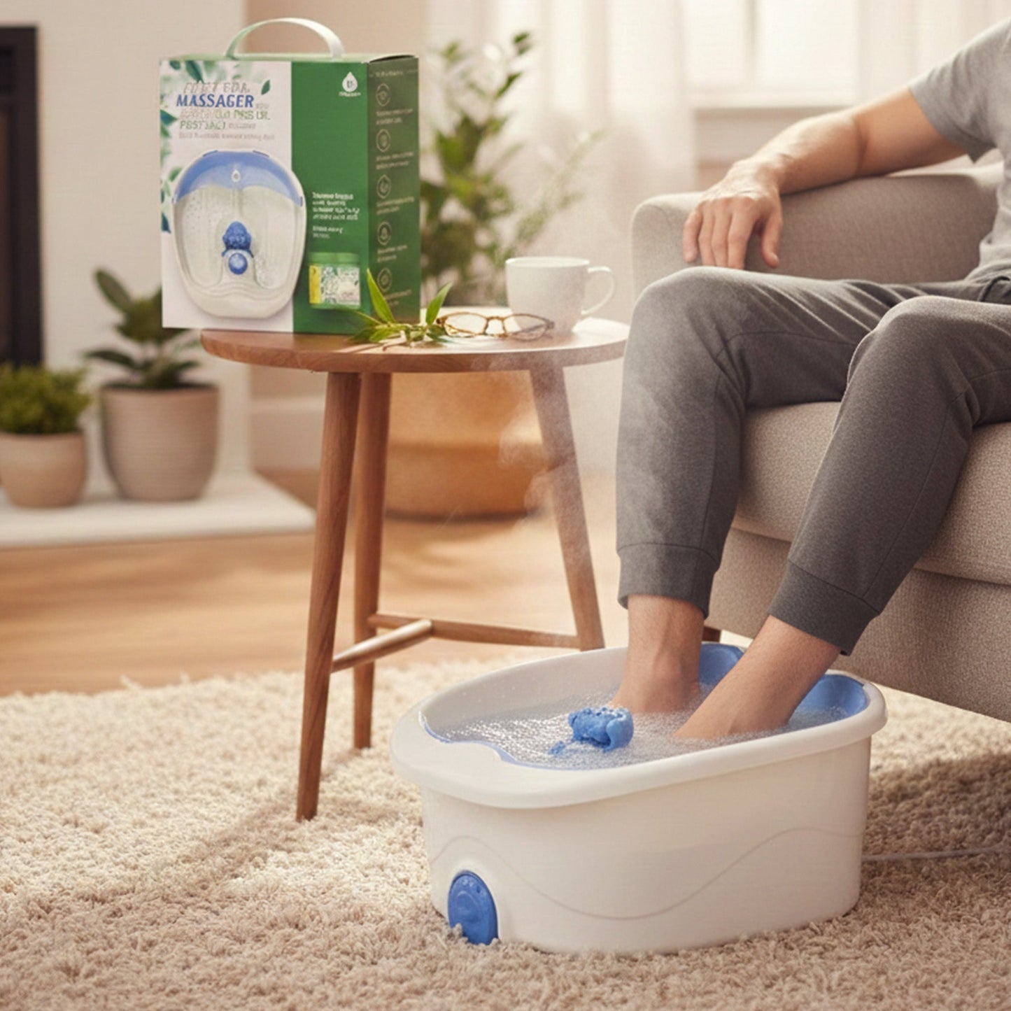 Foot Spa Massager with Tea Tree Oil Foot Salt Scrub (Warming Function)